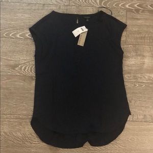 NAVY blue silk blouse